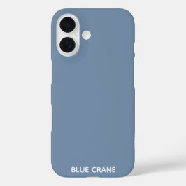 Funda iPhone 16 Nombre de color azul de la grúa azul