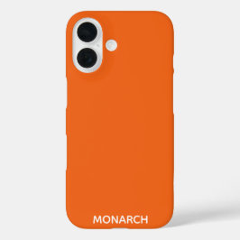 Funda iPhone 16 Nombre de color de la naranja de mariposa monarca