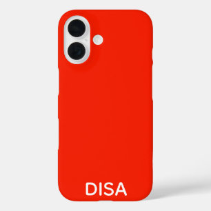 Funda iPhone 16 Nombre de color rojo de Disa