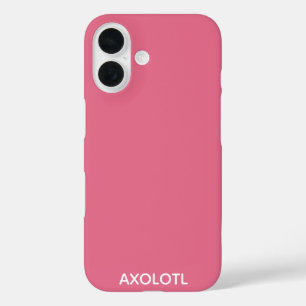Funda iPhone 16 Nombre de color rosa Axolotl