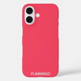 Funda iPhone 16 Nombre de color rosa flamenco