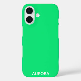 Funda iPhone 16 Nombre de color verde de Aurora