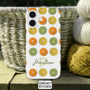 Funda iPhone 16 Nombre de corte moderno minimo fresco de crochet