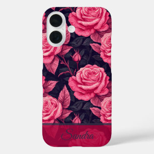 Funda iPhone 16 Nombre de Flor de Rosa de Regalo de Vacaciones Col