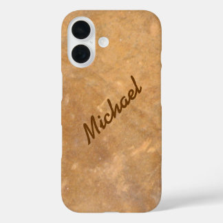 Funda iPhone 16 Nombre de la apariencia de la piedra dorada
