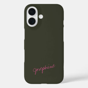 Funda iPhone 16 Nombre de la letra de mano minimalista Personaliza