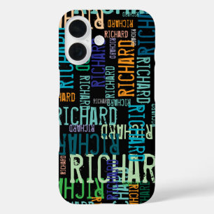 Funda iPhone 16 Nombre de tipografía moderna y de Guay