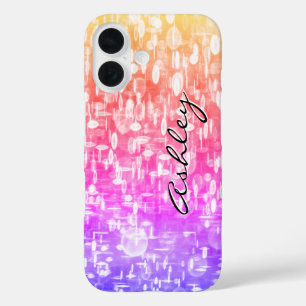 Funda iPhone 16 Nombre del guión en las secuencias arcoiris