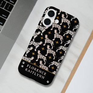 Funda iPhone 16 Nombre del patrón de las estrellas de oro de perro