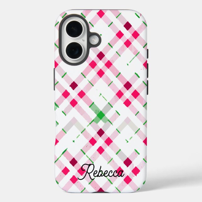 Funda iPhone 16 Nombre del patrón de rebanado festivo (Reverso )