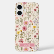 Nombre floral de acuarela botánica rosa