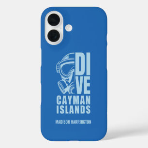 Funda iPhone 16 Nombre personalizado Buceo en las Islas Caimán