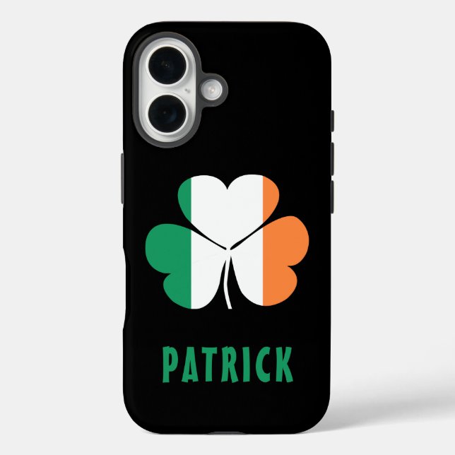 Funda iPhone 16 Nombre personalizado Celtic Ireland Shamrock Irish (Reverso )