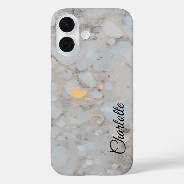 Funda iPhone 16 Nombre personalizado Cristal blanco (Reverso )