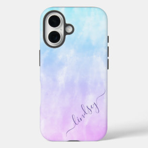 Funda iPhone 16 Nombre personalizado de caligrafía de tinte Verde 