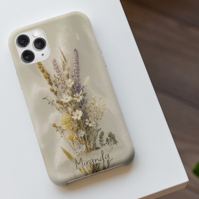 Funda iPhone 16 Nombre personalizado de flores silvestres estética (Subido por el creador)