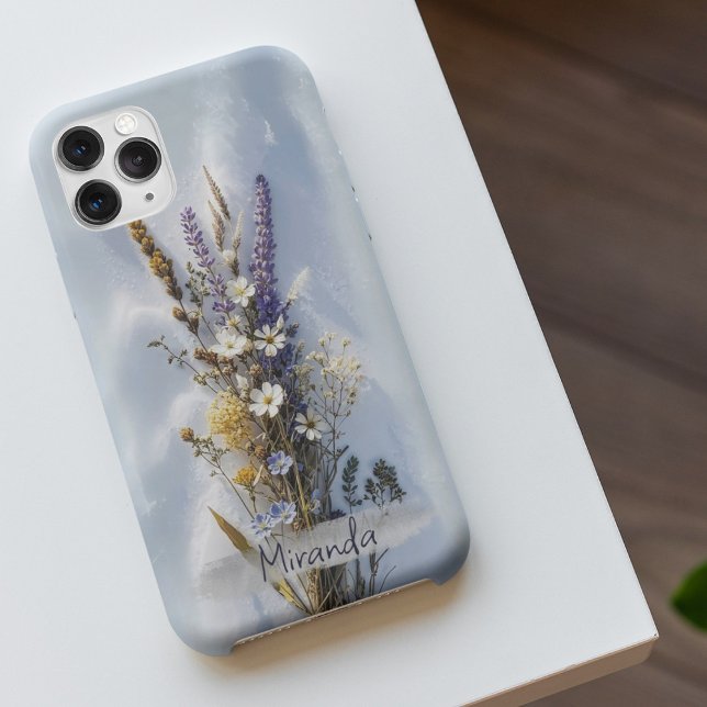 Funda iPhone 16 Nombre personalizado de flores silvestres estética (Subido por el creador)