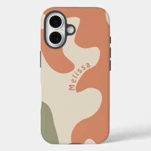Funda iPhone 16 Nombre Personalizado De Forma Orgánica De Boho Neu
