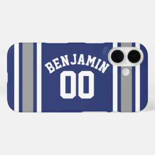 Funda iPhone 16 Nombre personalizado de Jersey para Deportes Azule