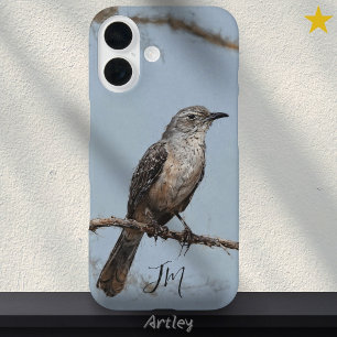Funda iPhone 16 Nombre personalizado de la pintura de mirlo del no