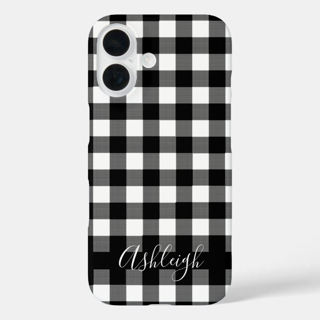 Funda iPhone 16 Nombre personalizado de la placa de verificación d (Reverso )