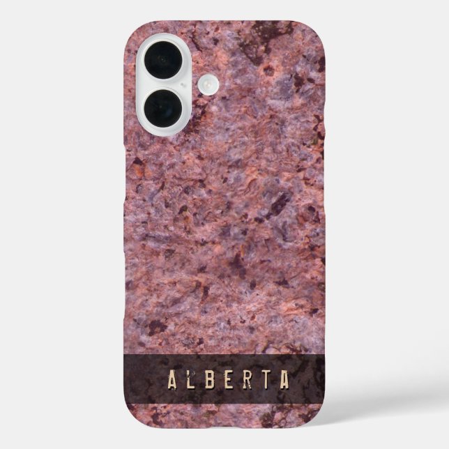Funda iPhone 16 Nombre personalizado de la textura de la geología  (Reverso )