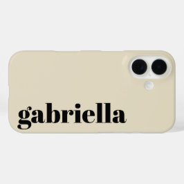Funda iPhone 16 Nombre personalizado de la tipografía negrita negr
