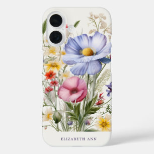 Funda iPhone 16 Nombre personalizado de las flores de jardín