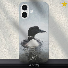 Funda iPhone 16 Nombre personalizado de las iniciales de pintura d