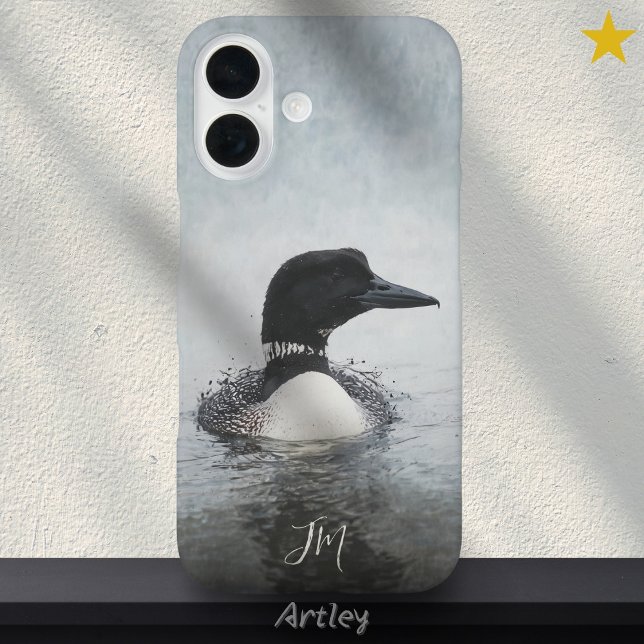 Funda iPhone 16 Nombre personalizado de las iniciales de pintura d (Subido por el creador)