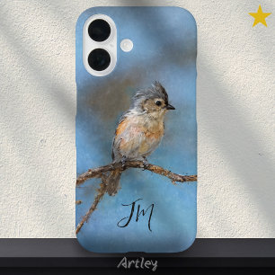 Funda iPhone 16 Nombre personalizado de pintura de pájaro de timbr