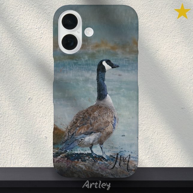 Funda iPhone 16 Nombre personalizado de pintura de pájaros de gans (Subido por el creador)