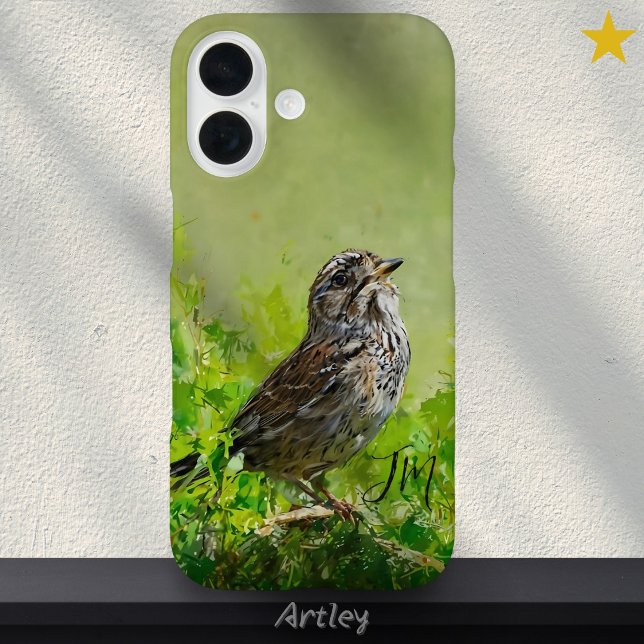 Funda iPhone 16 Nombre personalizado de pintura de pájaros de resp (Subido por el creador)