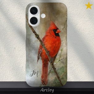 Funda iPhone 16 Nombre personalizado de pintura de pájaros del car