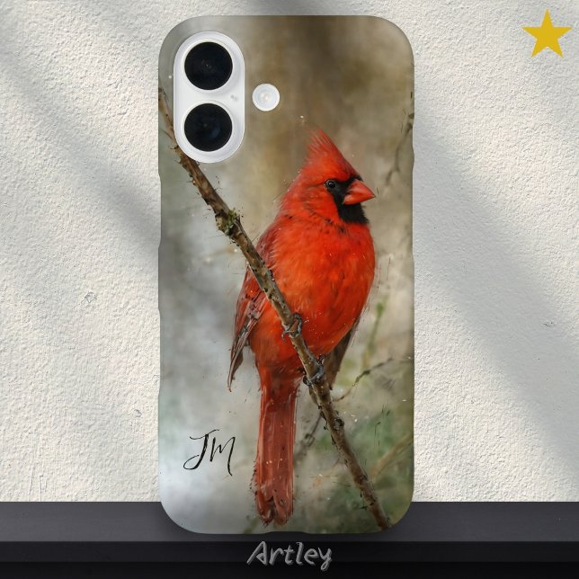 Funda iPhone 16 Nombre personalizado de pintura de pájaros del car (Subido por el creador)