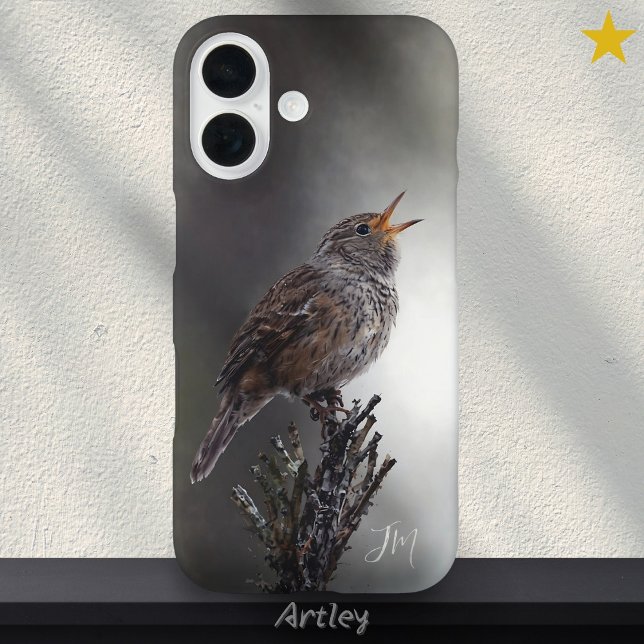 Funda iPhone 16 Nombre personalizado de pintura de pájaros Wren de (Subido por el creador)