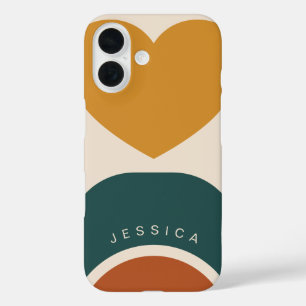 Funda iPhone 16 Nombre Personalizado De Terracota Con Forma Orgáni