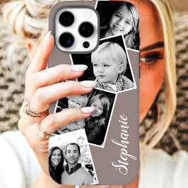 Funda iPhone 16 Nombre personalizado del Collage de fotos de Insta