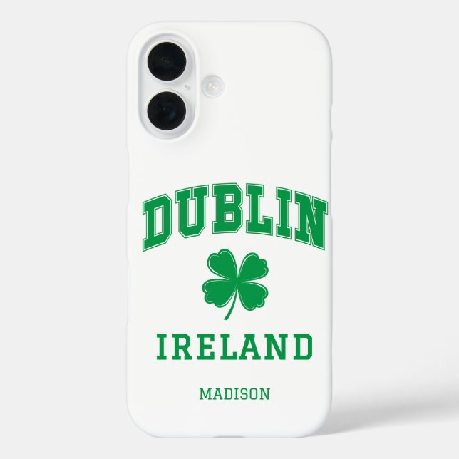 Funda iPhone 16 Nombre personalizado Dublín Irlanda (Reverso )