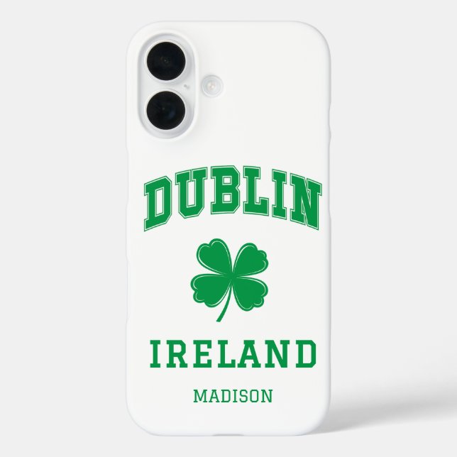 Funda iPhone 16 Nombre personalizado Dublín Irlanda (Reverso )