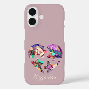 Funda iPhone 16 Nombre personalizado Rubor Powder Pink Cute Colorf