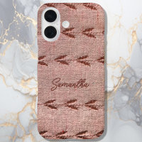 Nombre Personalizado Toile de Lino Polvo Rosa Raya