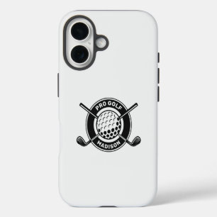 Funda iPhone 16 Nombre personalizado y golf de texto