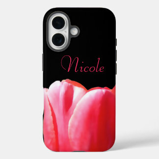 Funda iPhone 16 Nombre Tulip Bloom Rising