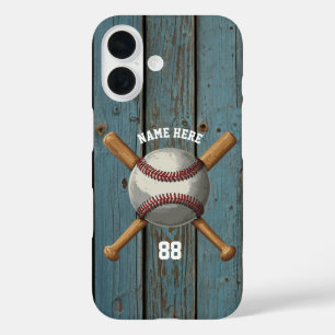 Funda iPhone 16 Nombre y número de béisbol personalizado de moda