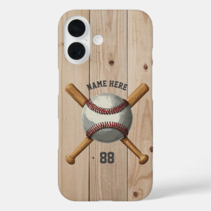 Funda iPhone 16 Nombre y número de béisbol personalizado de moda