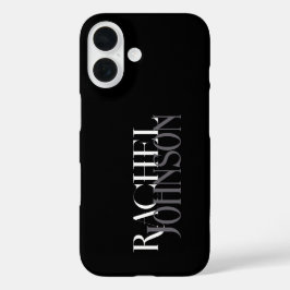 Funda iPhone 16 Nombres personalizados Gris negro