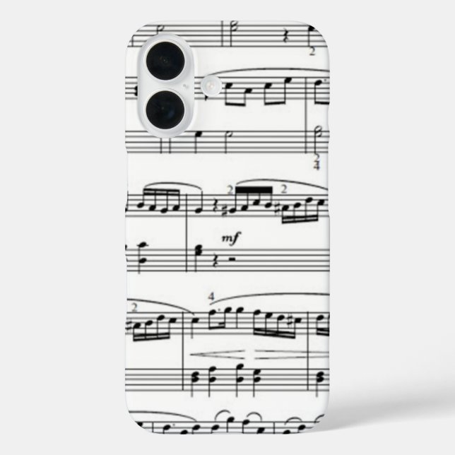 Funda iPhone 16 notas de la música (Reverso )
