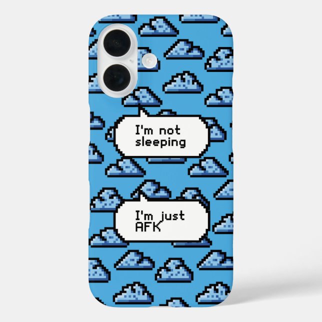Funda iPhone 16 Nubes AFK - Teléfono Pixel Retro (Reverso )