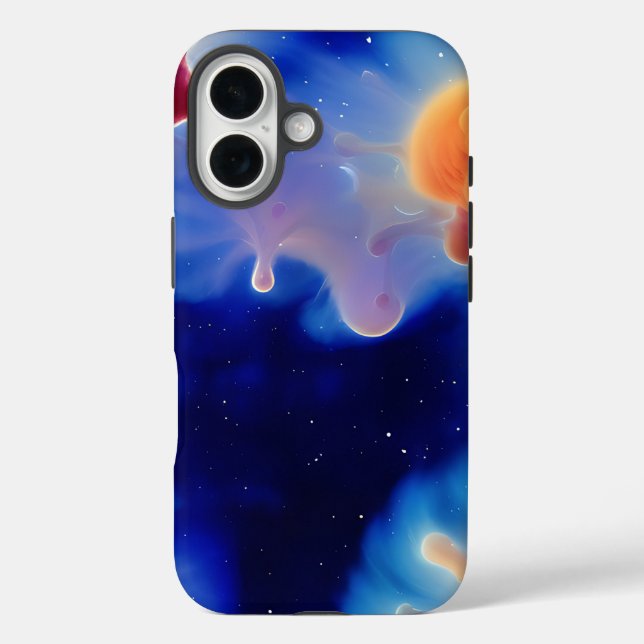 Funda iPhone 16 nubes de estrellas en el espacio (Reverso )